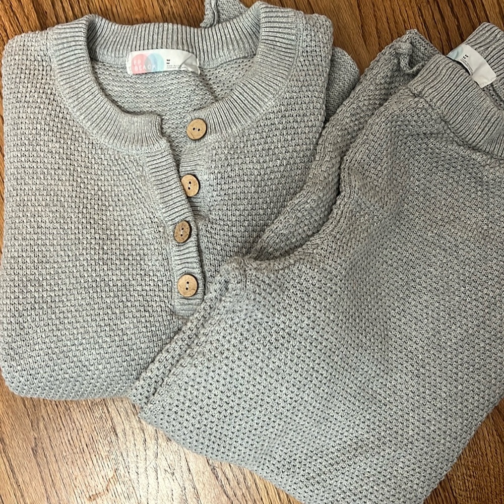 Free People Hailee Sweater set.  Gray M. 100%Cotton.